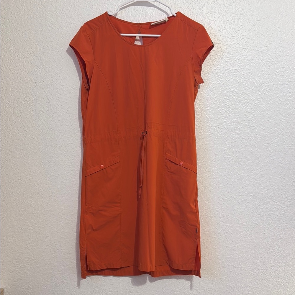 Orange Cap-Sleeve Dress